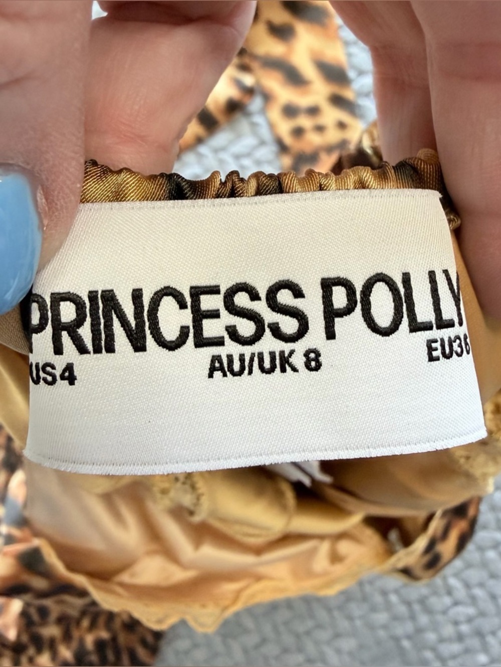 NWT Princess Polly Leopard Print Satin Midi Dress with Lace Detail Size 4 - Picture 8 of 16
